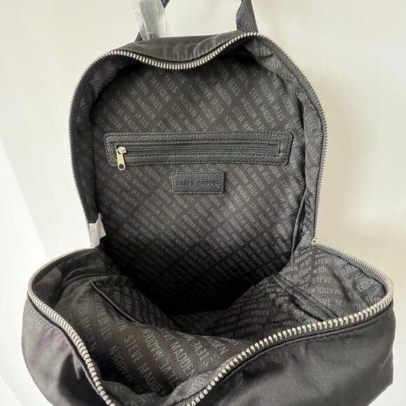 Steve Madden Black Two-Pocket Nylon Padded Backpack Bag W/ Detachable Pouch, NWT - Picture 13 of 16